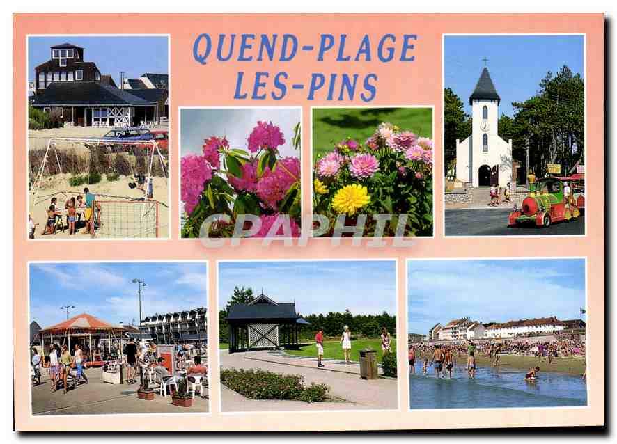 CPM La Cote d'Opale Quend Plage les Pins Somme parc d'enfants dans les dunes la Chapelle des Pins la