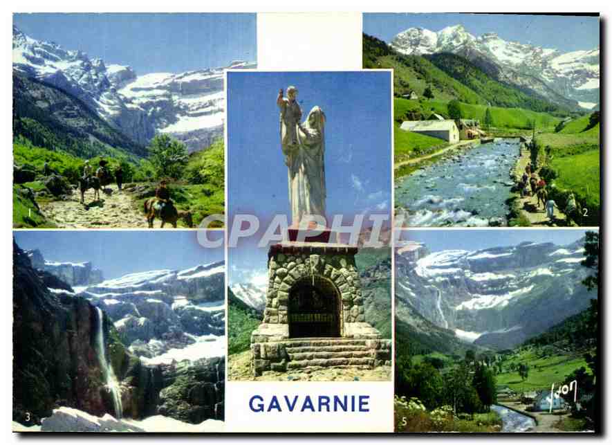CPM Gavarnie Hautes Pyrenees le sentier du Cirque le Gave les Astazou la Grande cascade Notre Dame d