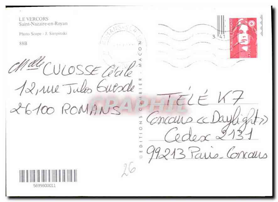 CPM Le Vercors Saint Nazaire en Royan  — Rückseite