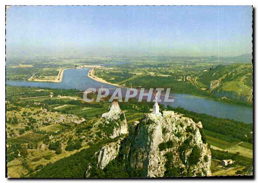 CPM Donzere Drome vue aerienne du Rhone 
