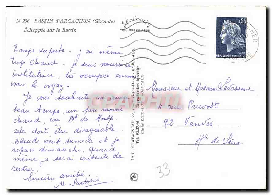 Bassin d'Arcachon — Vue depuis les pins — Édition Éléa — Rückseite