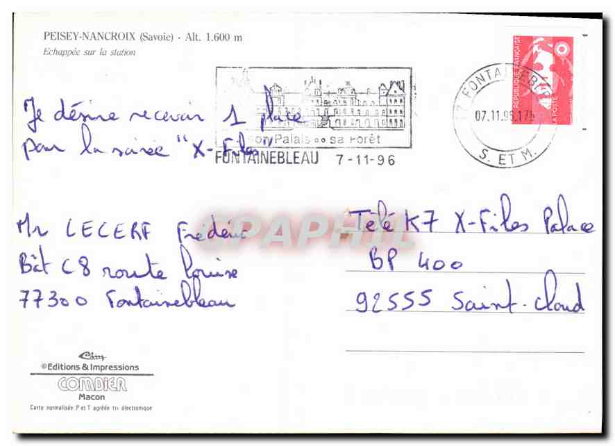 CPM Peisey Nancroix Savoie Echappee sur la Station  — Rückseite