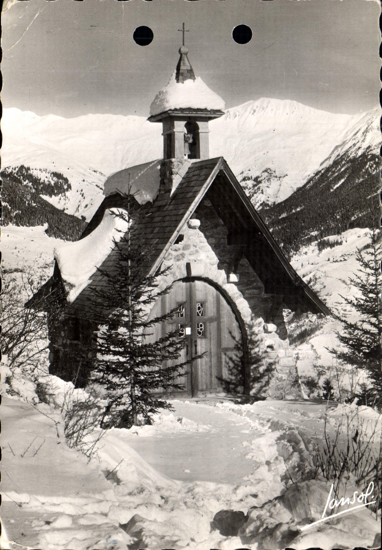 CPM Courchevel Savoie la Chapelle du Cure d'Ars Clef a l'hotel du Roc Morlet 
