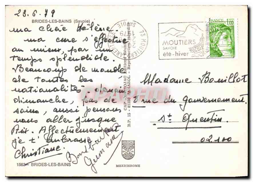 CPM Brides les Bains Savoie Tennis Piscine — Rückseite