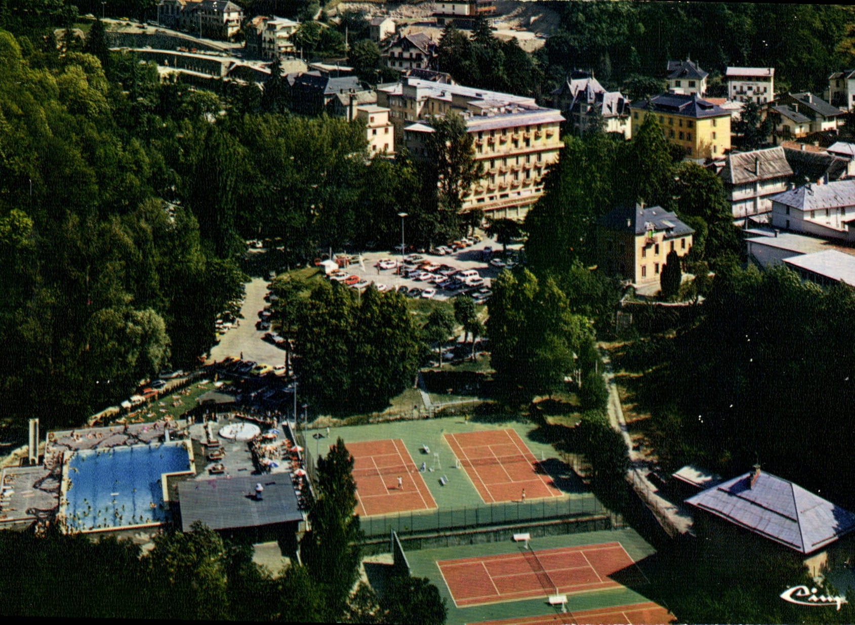 CPM Brides les Bains Savoie l'etablissement Thermal la Piscine et les tennis Arch Me le Blanc St Bal