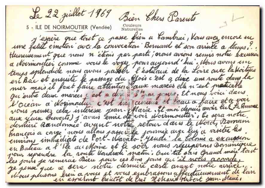 CPM Ile de Noirmoutier Vendee Le bois de la Chaize peche a le crevette L'Herbaudiere L'anse rouge La — Back