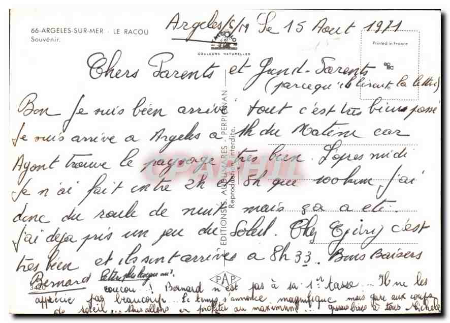 CPM Argeles sur Mer le Racou Souvenir  — Rückseite