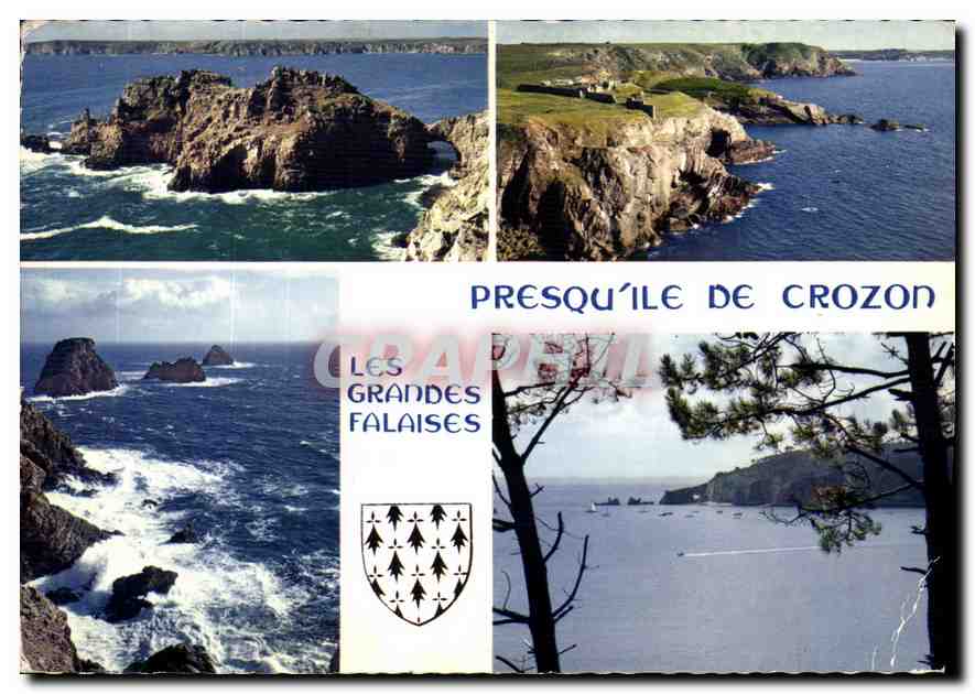 CPM La Bretagne en couleurs Presqu'ile de Crozon les falaises le Chateau de dinan la Fraternite a Ro