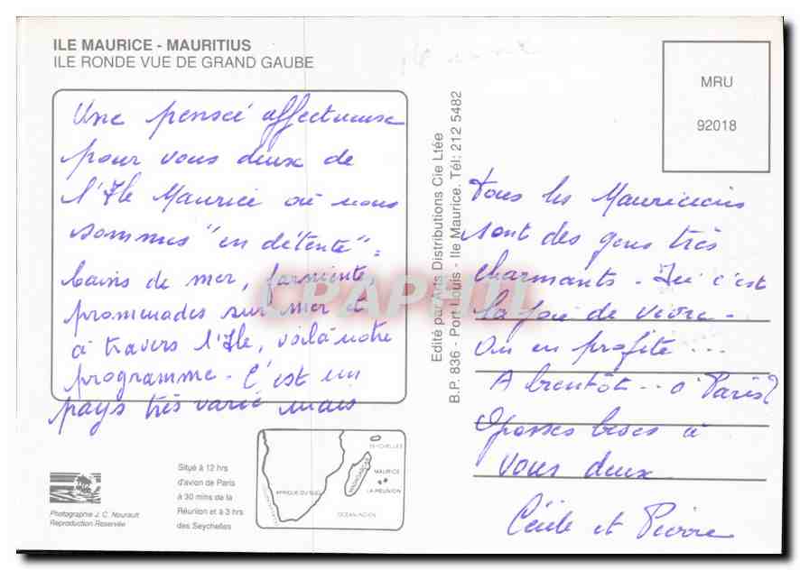 Ile Ronde vue de Grand Gaube — Cie Lée, Port Louis — Reverso