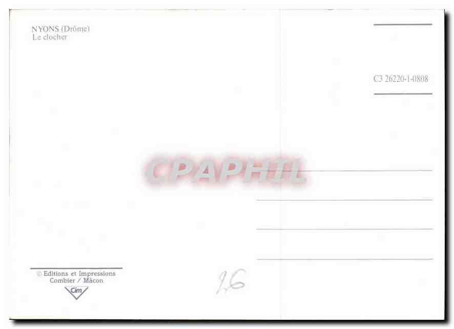 CPM Nyons Drome le clocher  — Rückseite