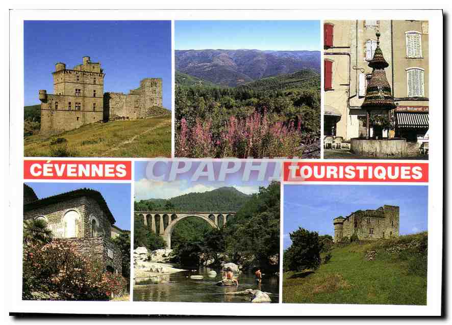 CPM En Cevennes Chateau de portes Corniche des cevennes fontaine pagode d'Anduze Musee du desert Pon