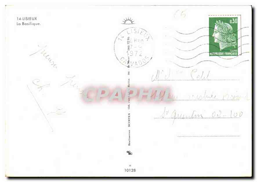 Basilika des Heiligen Herzens von Lisieux — Sainte Thérèse von Lisieux — unbekannter Verlag — Rückseite