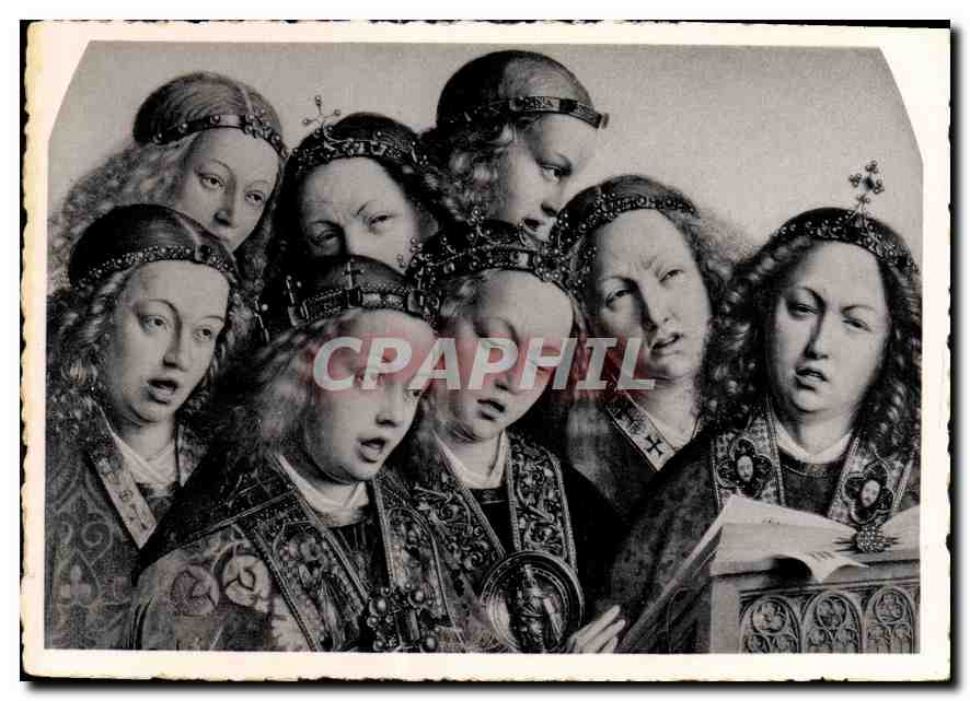 CPM Grand Cathedrale Saint Bavon l'Agneau Mystique par Hubert et Jean Van Eyck Les Anges Chanteurs 