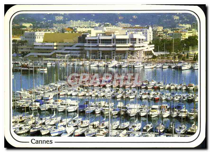 CPM Reflets de la Cote d'Azur Cannes le Port de Plaisance et le Palais des congres et des Festivals 