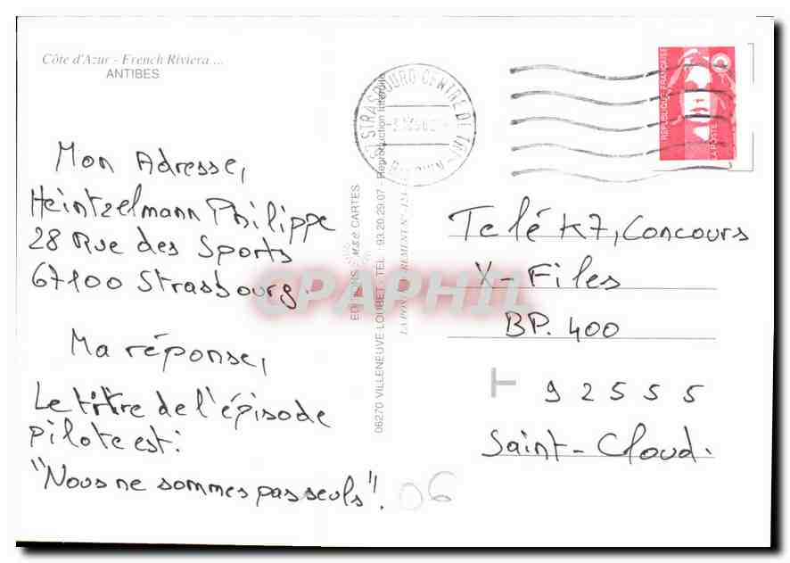 CPM Cote d'Azur French Riviera Antibes  — Rückseite