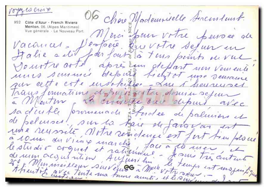 Menton — Vue générale — Le Nouveau Port — Éditions ELLIESTA — Reverso