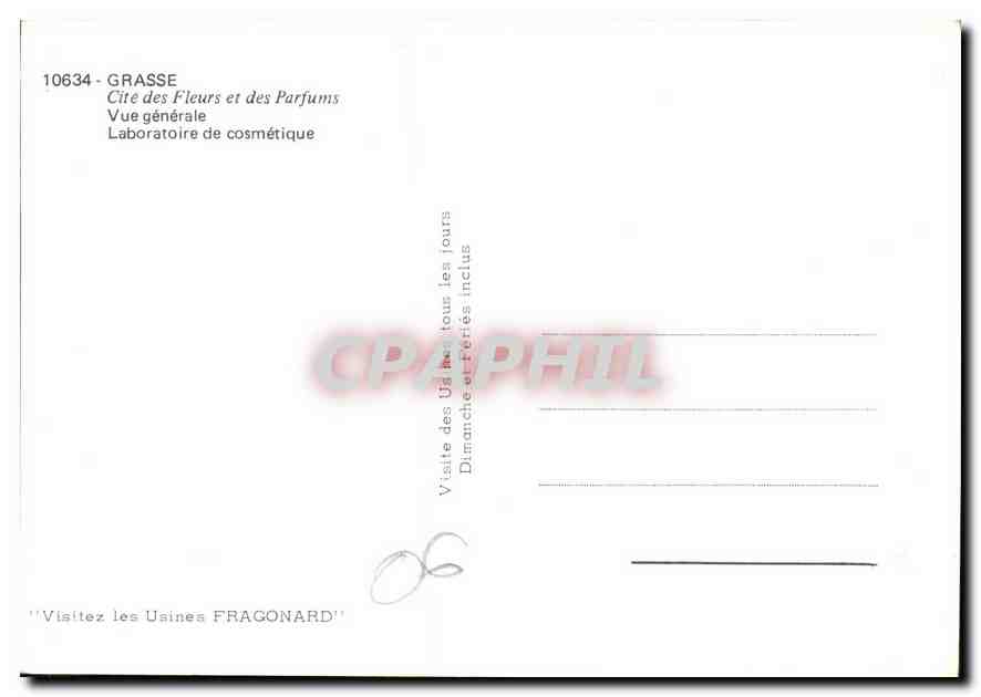 CPM Grasse Cite des Fleurs et des Parfums vue generale laboratoire de cosmetique  — Rückseite