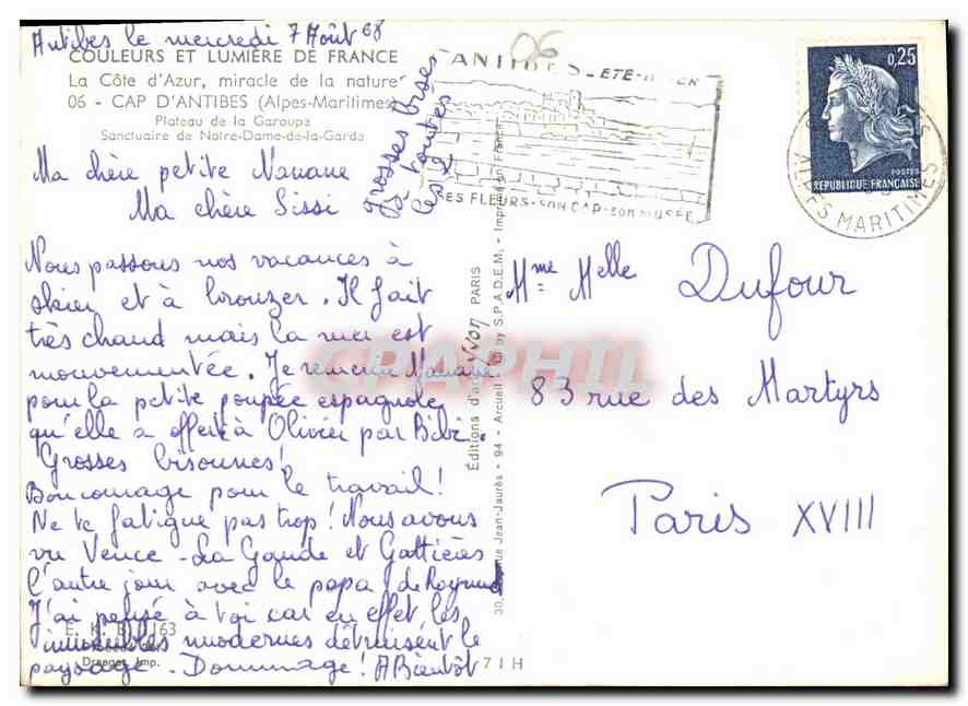 CPM Couleurs et lumiere de France la Cote d'Azur miracle de la nature Cap d'Antibes Alpes Maritimes  — Verso