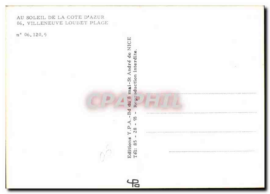 CPM Au soleil de la Cote d'Azur Villeneuve Loubet Plage  — Rückseite