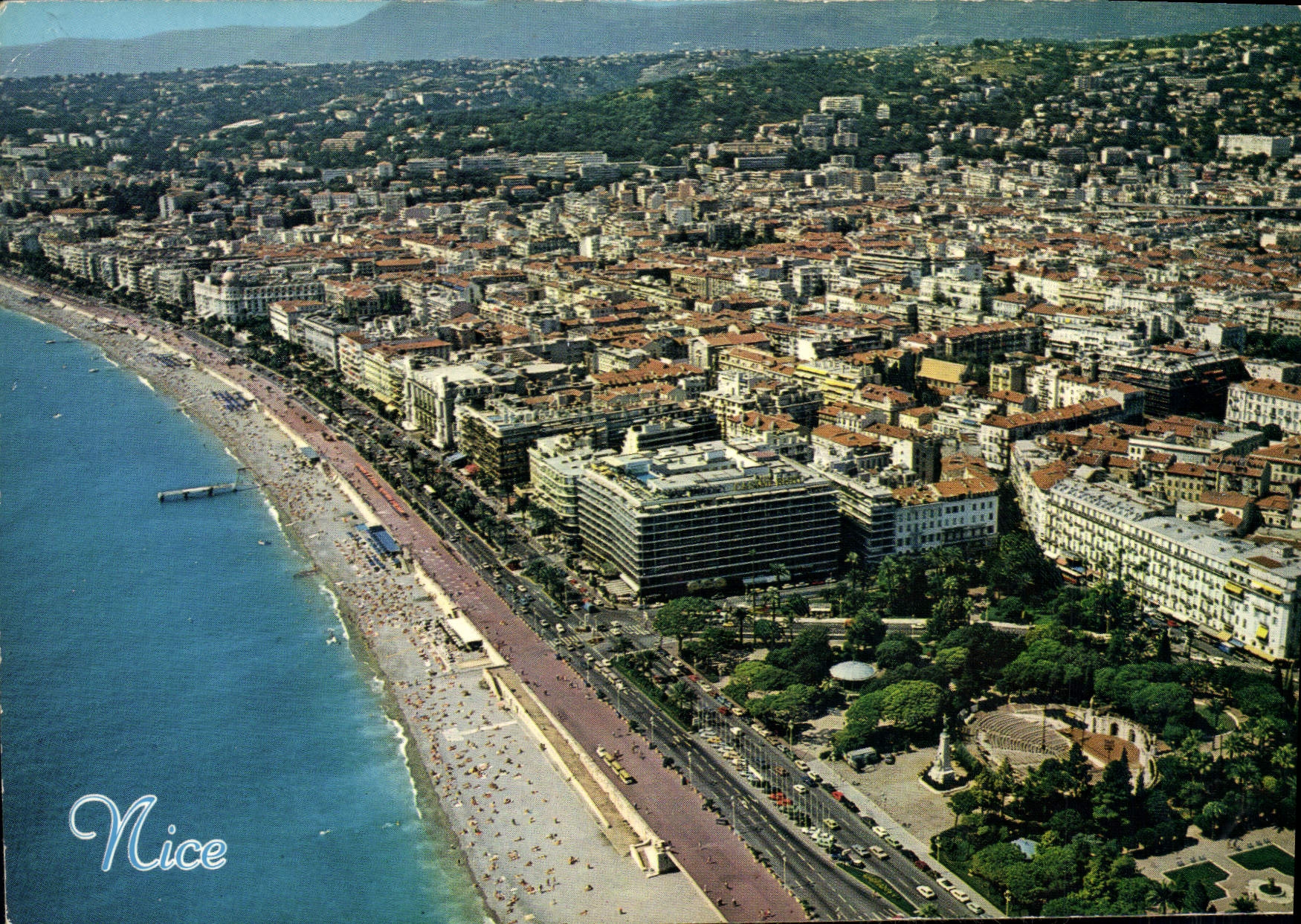 CPM Cote d'Azur French Riviera Nice Alpes Maritimes vue aerienne de la Promenade des Anglais 