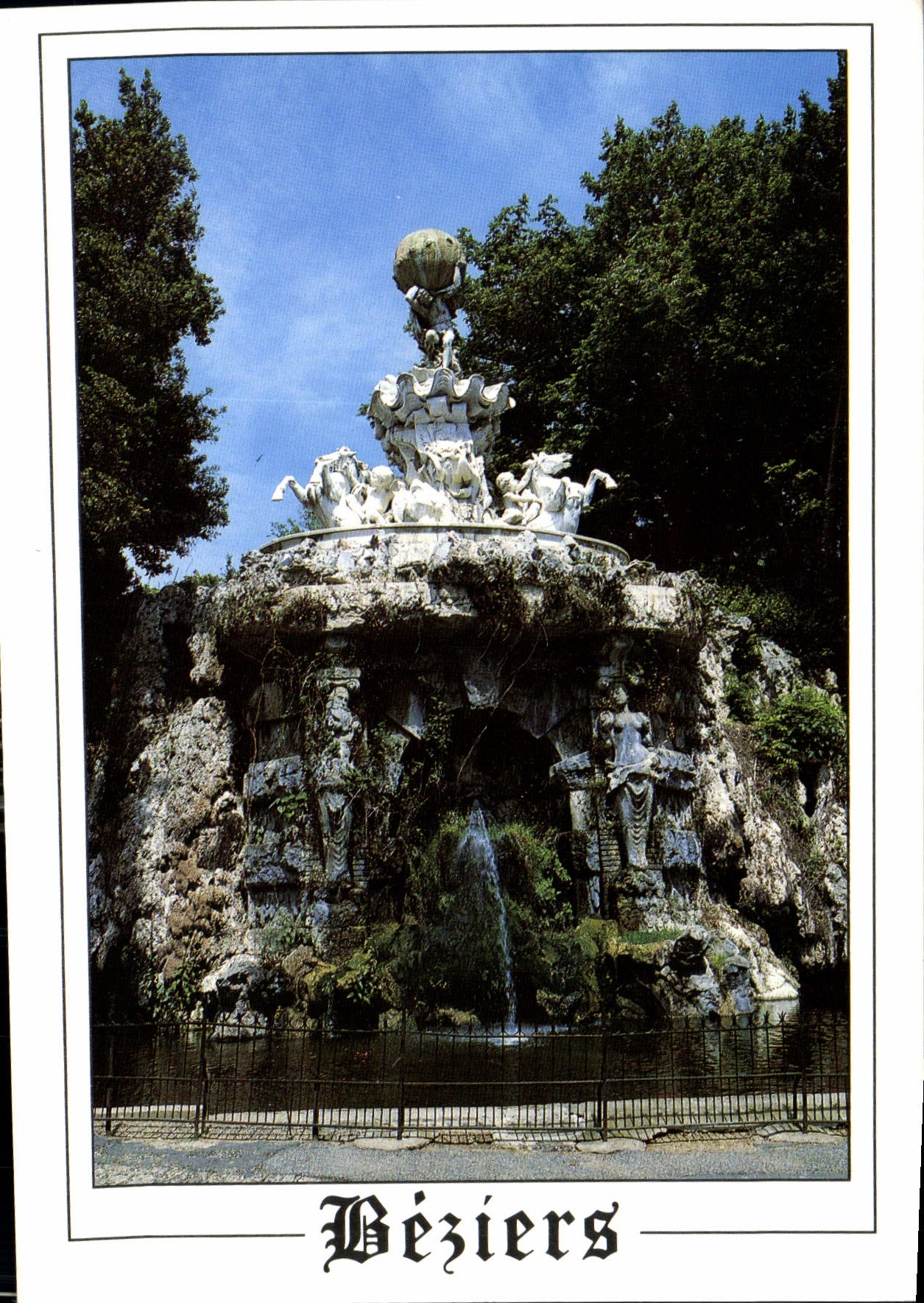 CPM Beziers Herault la fontaine du Titan au plateau des Poetes 