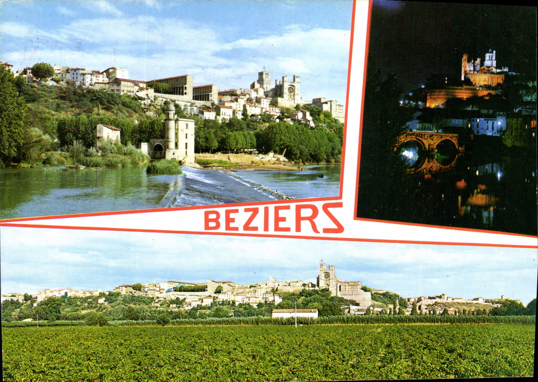 CPM Capitale du Vignoble Languedocien Beziers la Cathedrale St Nazaire et le canal de l'Orb 