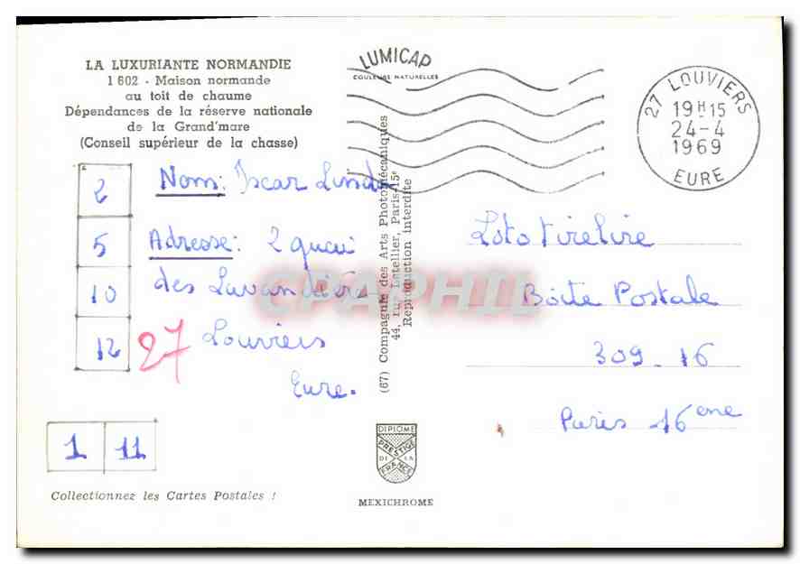 CPM La Luxurainte Normandie Maison normande au toit de chaume dependances de la reserve nationale de — Verso