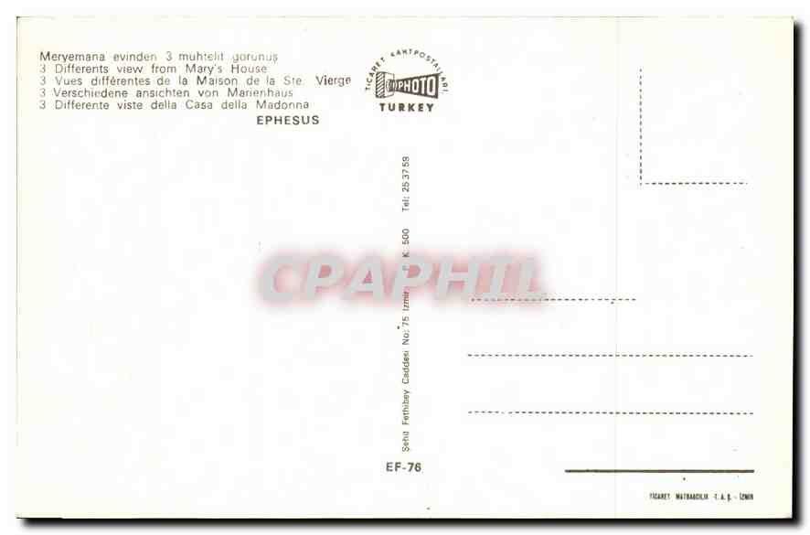CPM Meryemana evinden 3 muhtelit gorunus vues differentes de la Maison de la Ste Vierge  — Verso