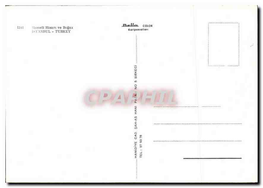 CPM Rumeli Hisari ve Bogaz Istanbul Turkey  — Verso