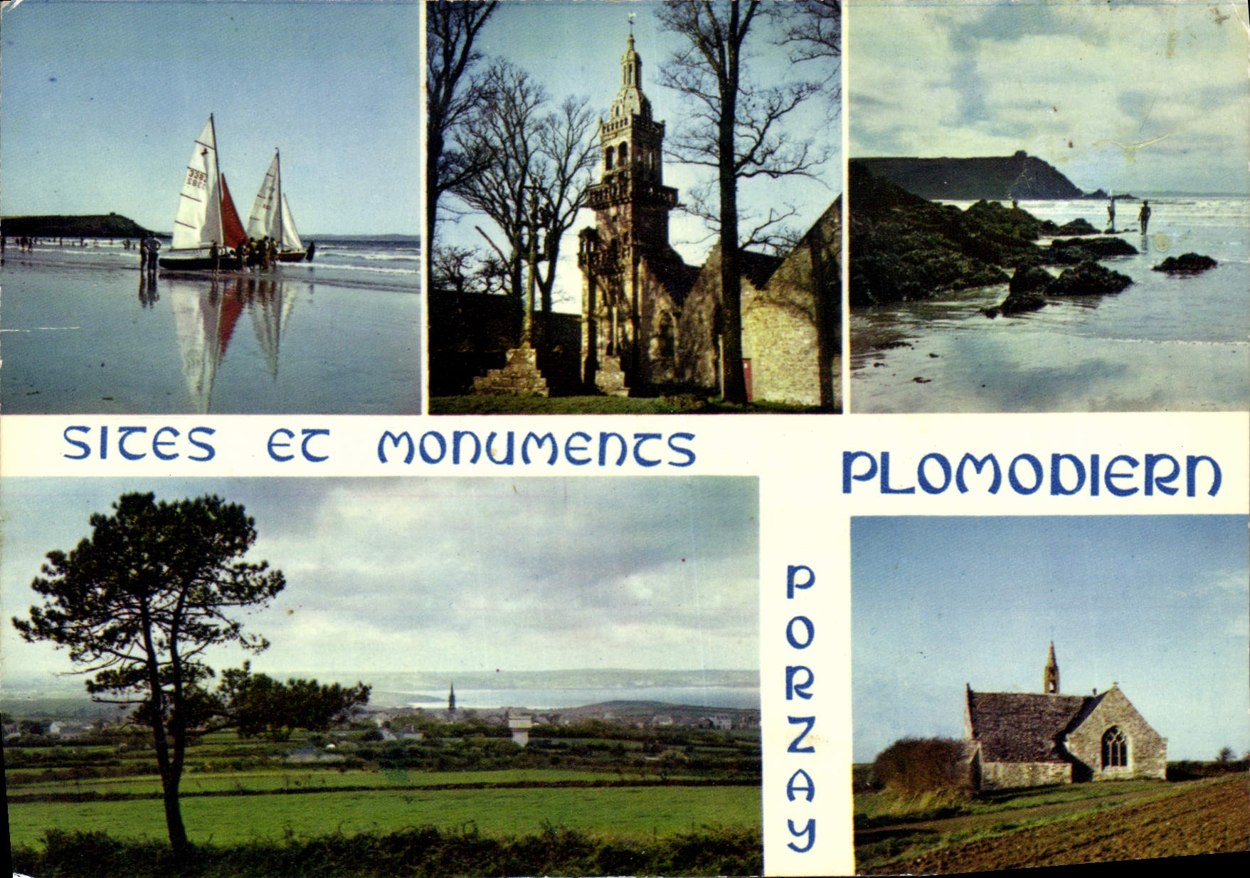CPM La Bretagne en Couleurs Plomodiern Sainte Marie du Menez Hom et Saint Sebastien la baie de Douar