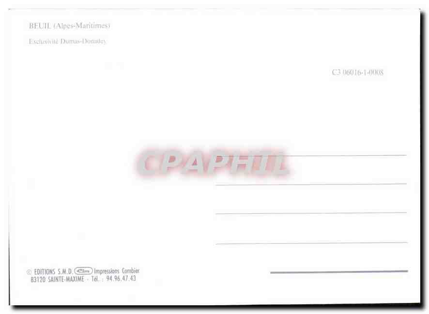 CPM Beuil Alpes Maritimes  — Rückseite