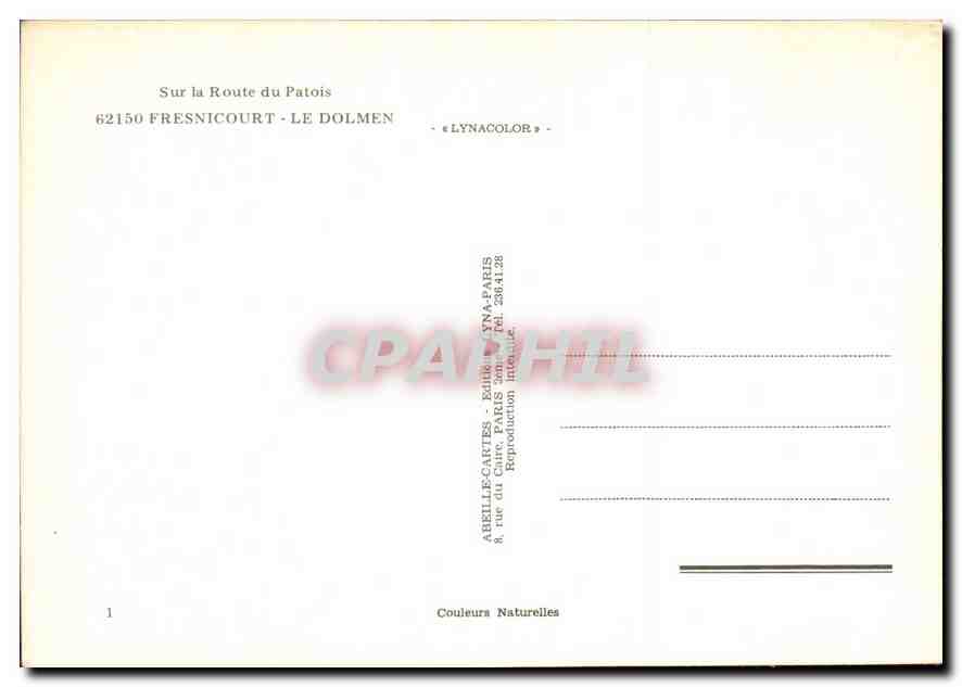 CPM Sur la Route du Patois Fresnicourt le Dolmen  — Rückseite