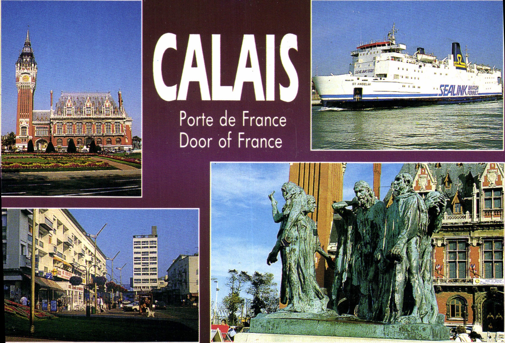 CPM Pays d'Opale France Calais Pas de Calais l'hotel de ville Car Ferry place d'Armes les Bourgeois 