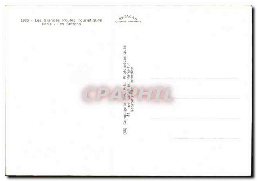CPM Les Grandes routes touristique Paris les Settons  — Verso
