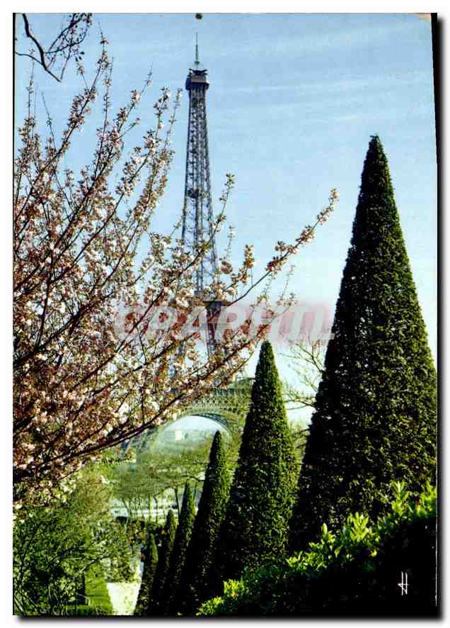 Eiffelturm aus den Gärten des Palais de Chaillot gesehen — Paris — Librairie Hachette