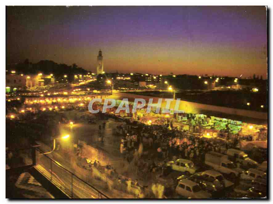 CPM Marrakech Place Djemaa et Fna la nuit