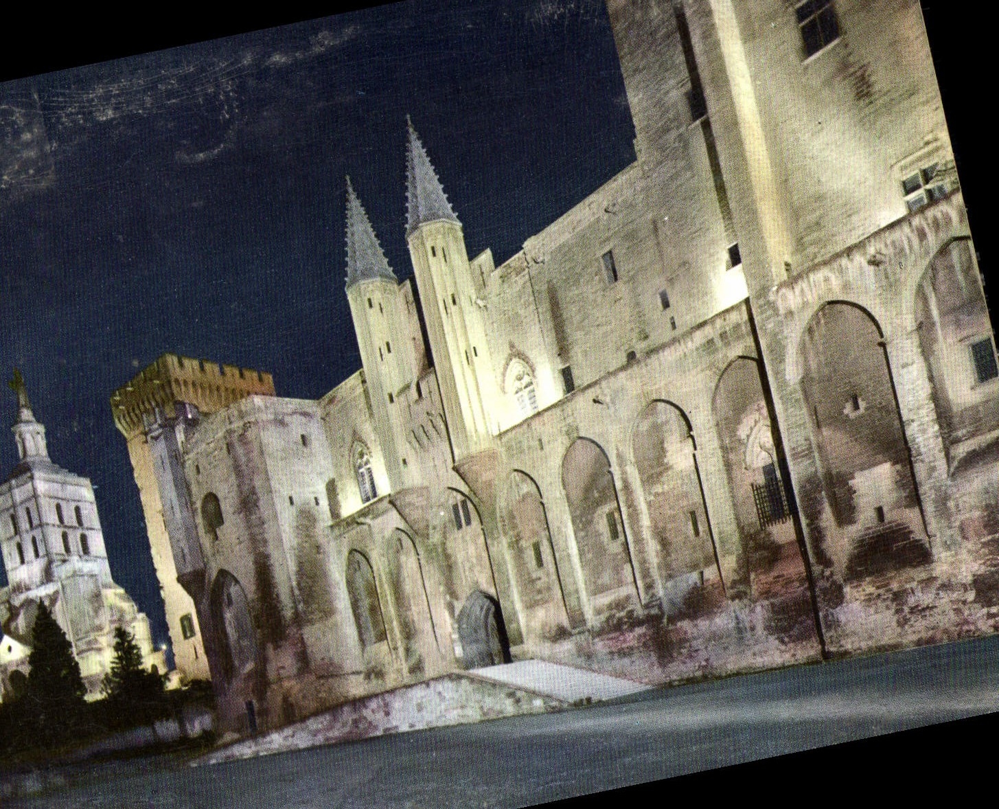 Avignon - Palais des Papes la nuit — Éditions S.E.A.T. - Reproduction interdite