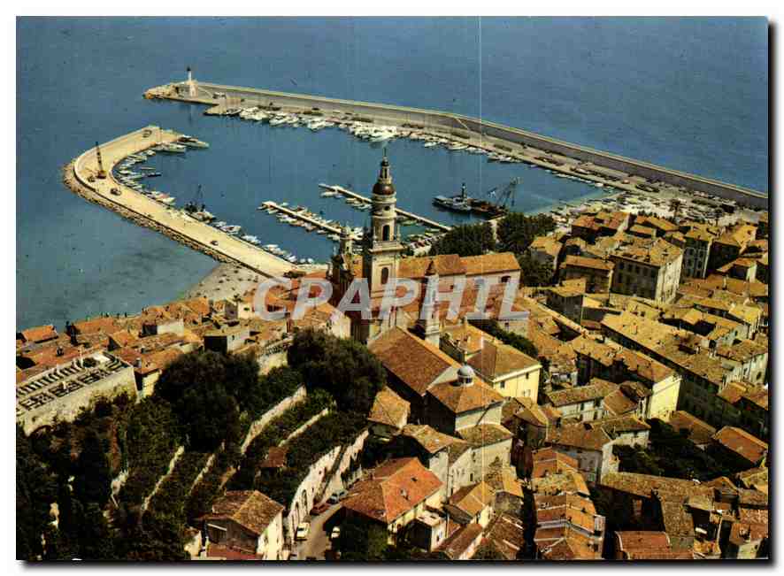 Menton — Vue générale sur le Vieux-Menton et le port — OF. 44.- MENTON (A.-M.)