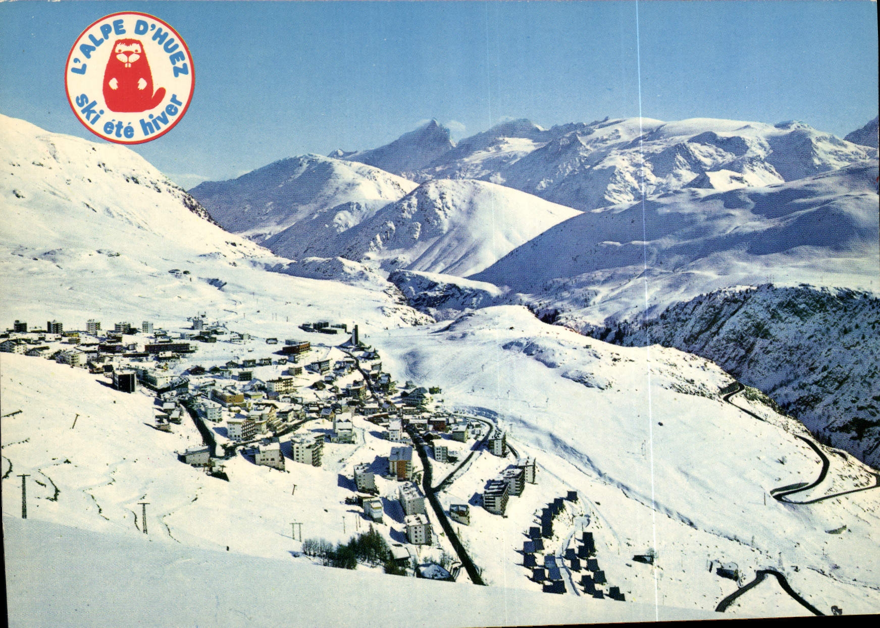 Alpe d'Huez — allgemeine Ansicht im Winter — Verlag Grenoble © SPADÈM