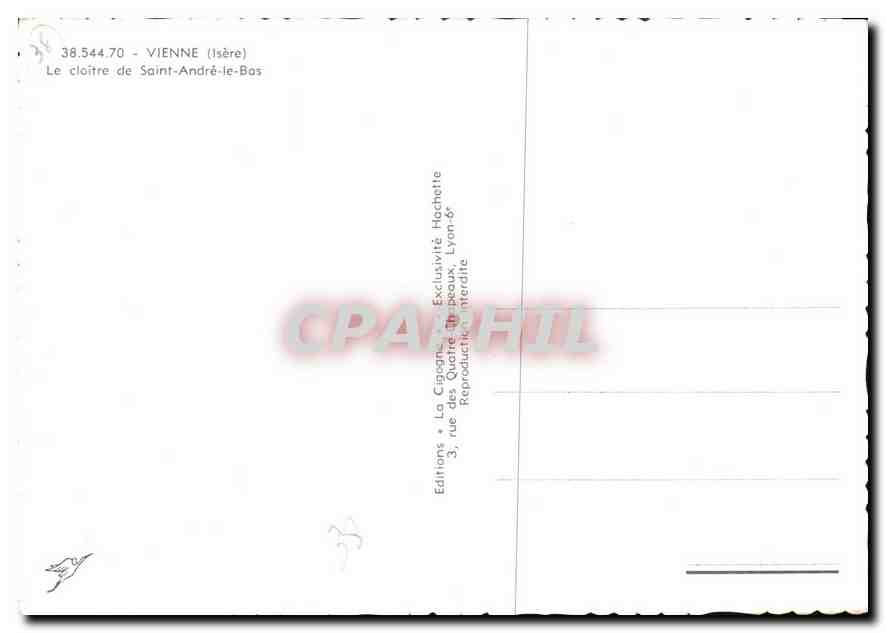 CPM Vienne Isere le cloitre de Saint Andre le Bas  — Rückseite