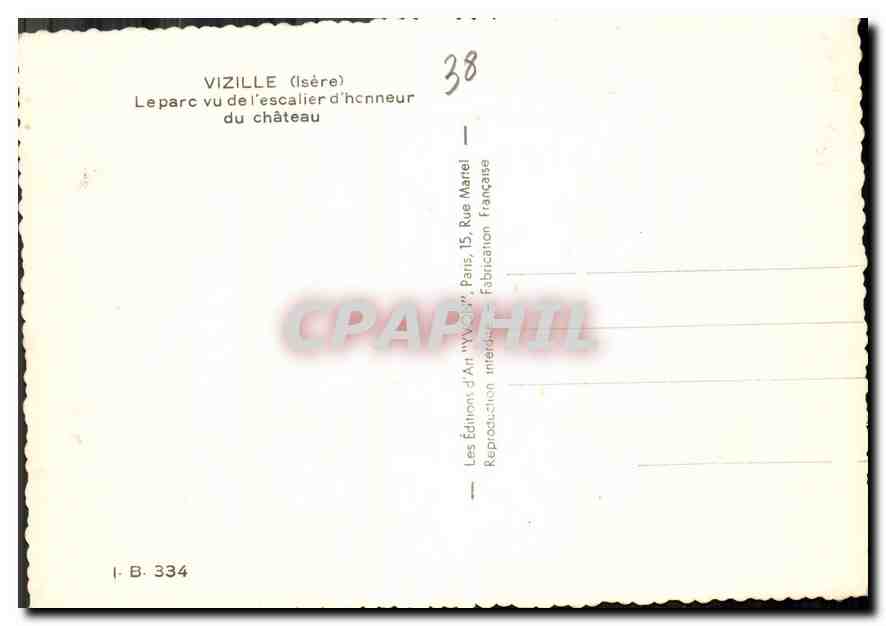 CPM Vizille Isere le parc vu de l'escalier d'honneur du chateau  — Rückseite