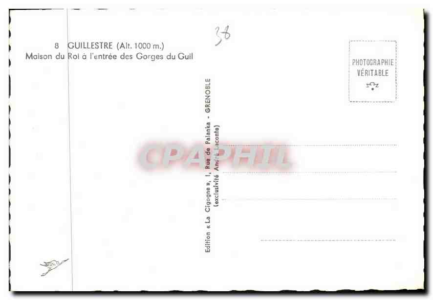 Die Storch — Ansicht der Gorges du Guil — Edition La Cigogne — Rückseite