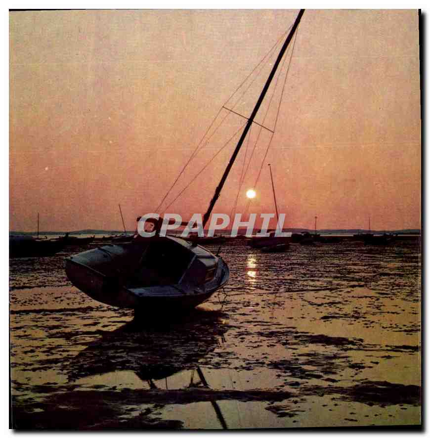 Coucher de soleil à marée basse — Bassin d'Arcachon (Gironde) — Éditions Jean-Marcu
