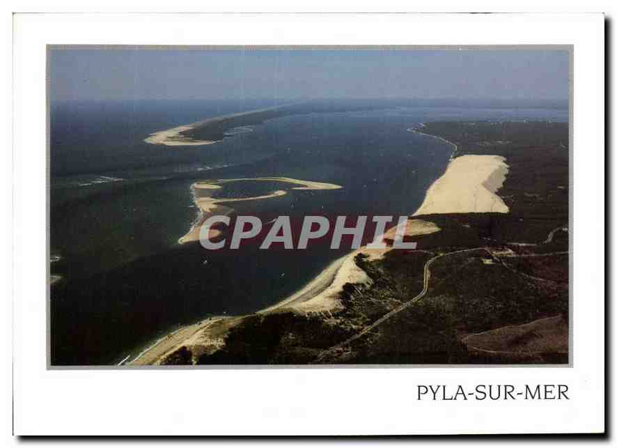 CPM Cote Aquitaine Bassin d'Arcachon Pyla sur Mer L'entree du bassin d'Arcachon par les passes autou