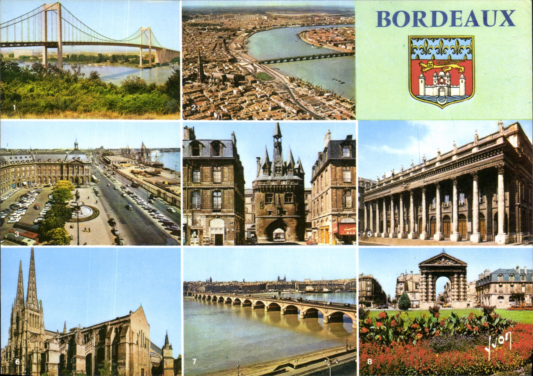 CPM Couleurs et Lumiere de France Bordeaux Gironde le Grand Pont suspendu vue generale avec la Garon