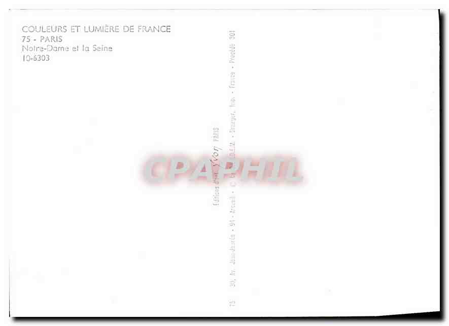 CPM Couleurs et Lumiere de France Paris Notre Dame et la Seine  — Verso