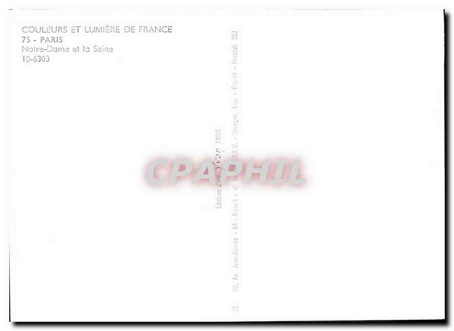 CPM Couleurs et Lumiere de France Paris Notre Dame et la Seine  — Verso