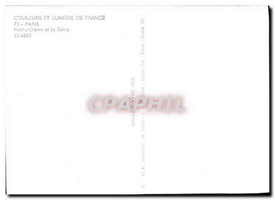 CPM Couleurs et Lumiere de France Paris Notre Dame et la Seine  — Verso