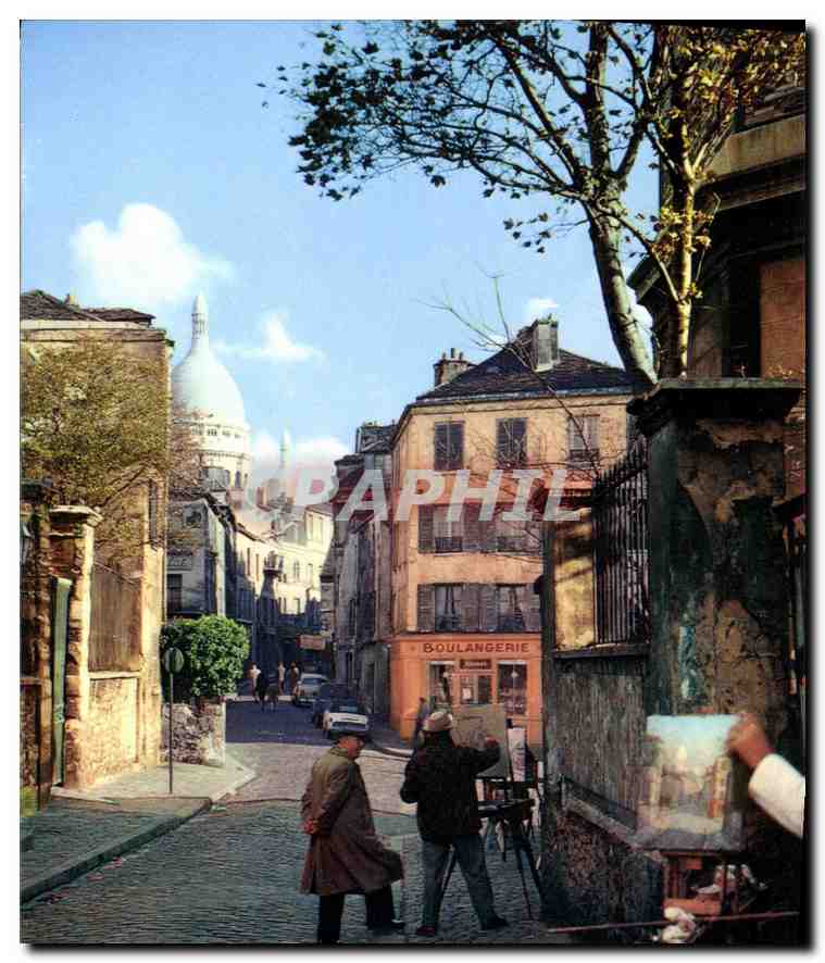 CPM Couleurs et Lumiere de France Paris Montmartre Rue Norvins Boulangerie
