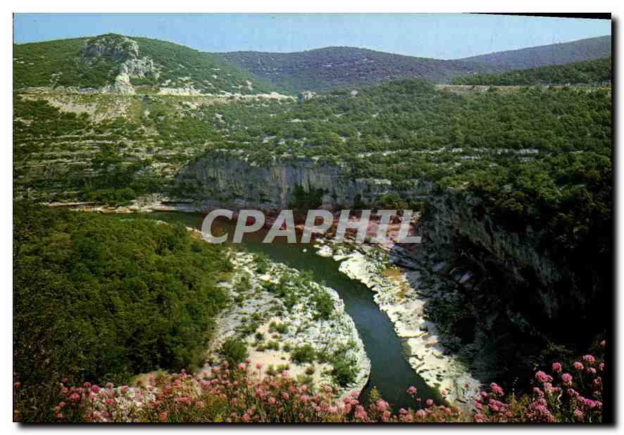 Les Gorges de l'Ardeche — La rivière vue du belvédère du Rang Pointu — Éditeur J. DELLABE, C. 5744